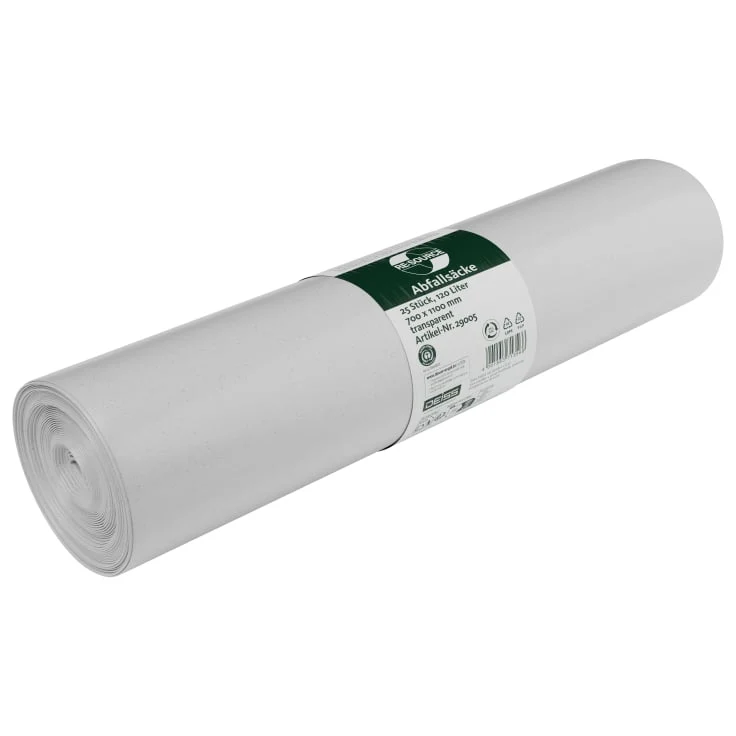 DEISS BLAUER ENGEL Abfallsack 120 Liter transparent, Typ 60