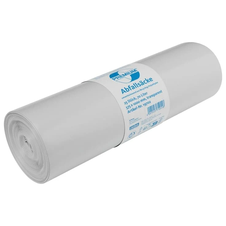 DEISS PREMIUM Abfallsack 70 Liter transp., 1060 g/ Rolle, Typ 60