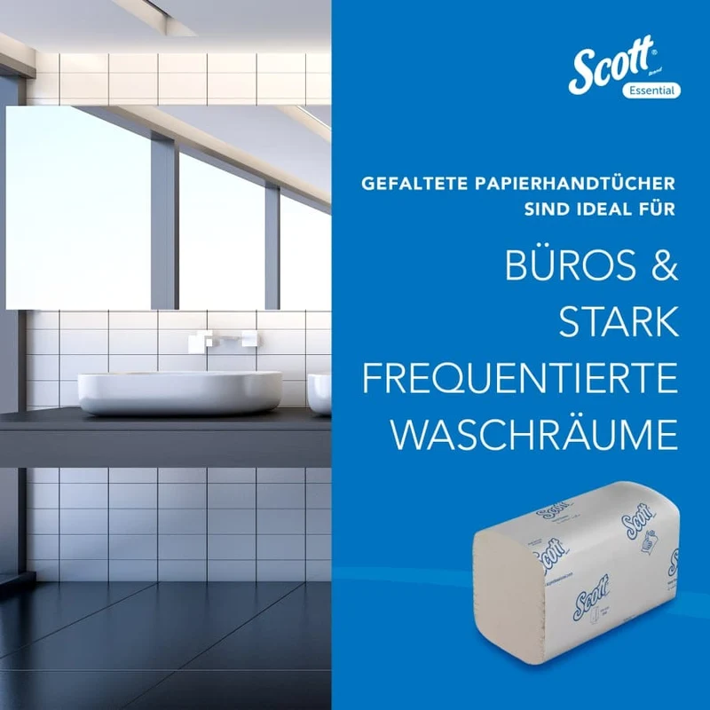 Scott Essential Falthandtücher Interfold, 1-lagig, 21,2 x 20 cm