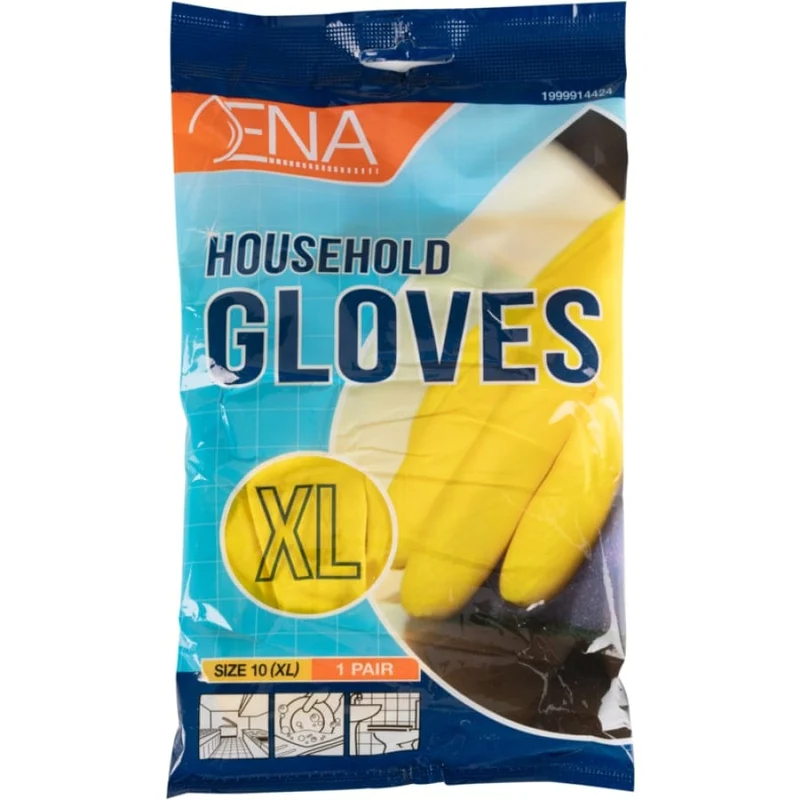 ENA Household Haushaltshandschuhe, Latex, gelb