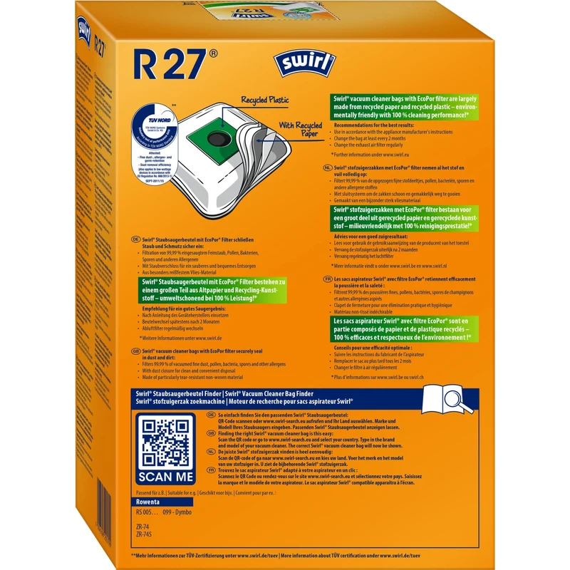 SWIRL R 27 MicroPor Plus AirSpace Staubsaugerbeutel