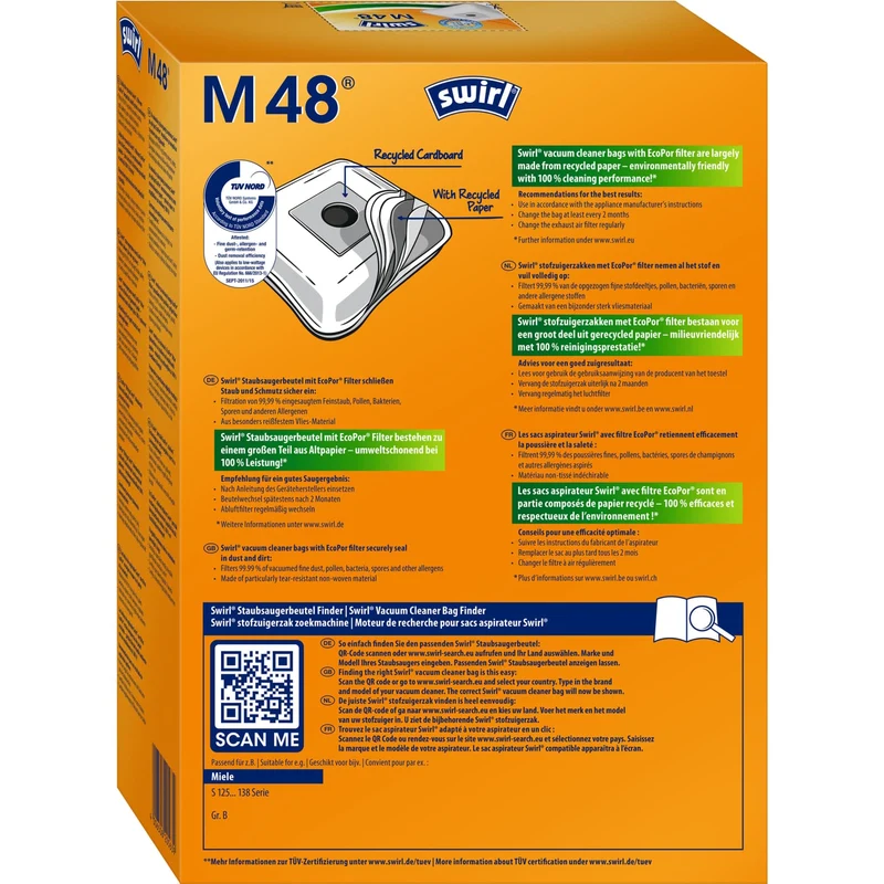 SWIRL M 48 MicroPor Plus AirSpace Staubsaugerbeutel