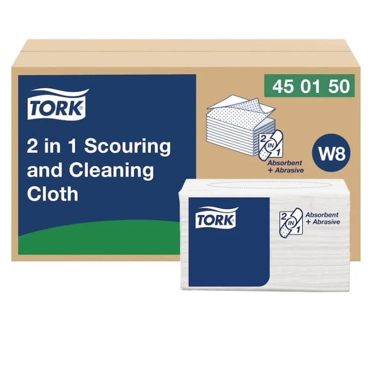 Tork 2-in-1 Scheuertuch Premium W8 weiß, 38,5 x 30 cm