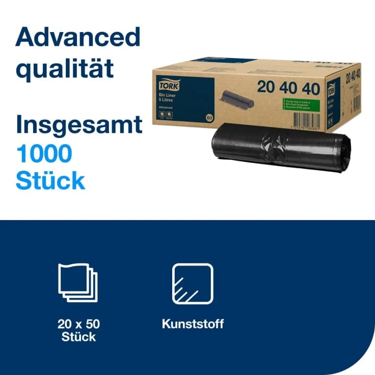 Tork Abfallsack B3 5 l, schwarz