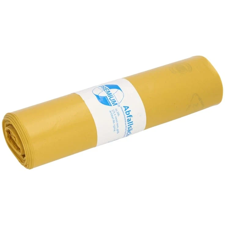 DEISS PREMIUM Abfallsack 70 Liter gelb, ca. 1060 g/Rolle, T60
