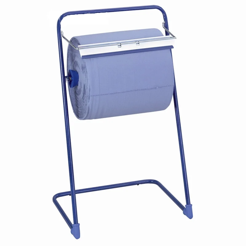 SemyTop Putzrollen-Spender Bodenständer blau, Stahl, für Rollen bis 40 cm Breite