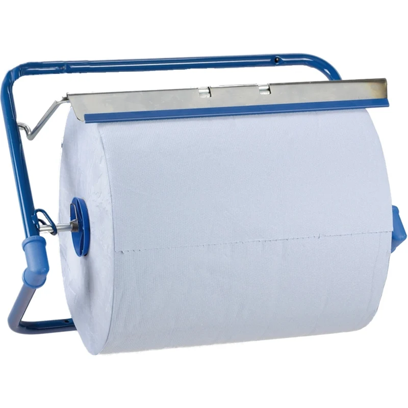 SemyTop Putzrollen-Spender Wandhalter blau, Stahl, für Rollen bis 405 x 265 mm