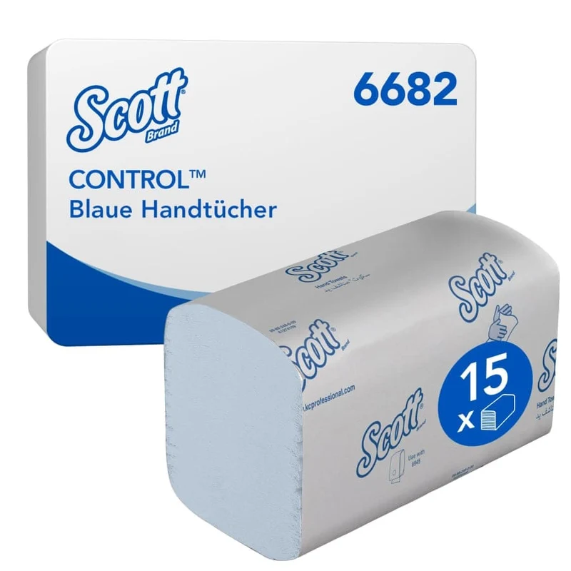 Scott Control Falthandtücher Interfold, blau, 1-lagig, 31,8 x 20 cm