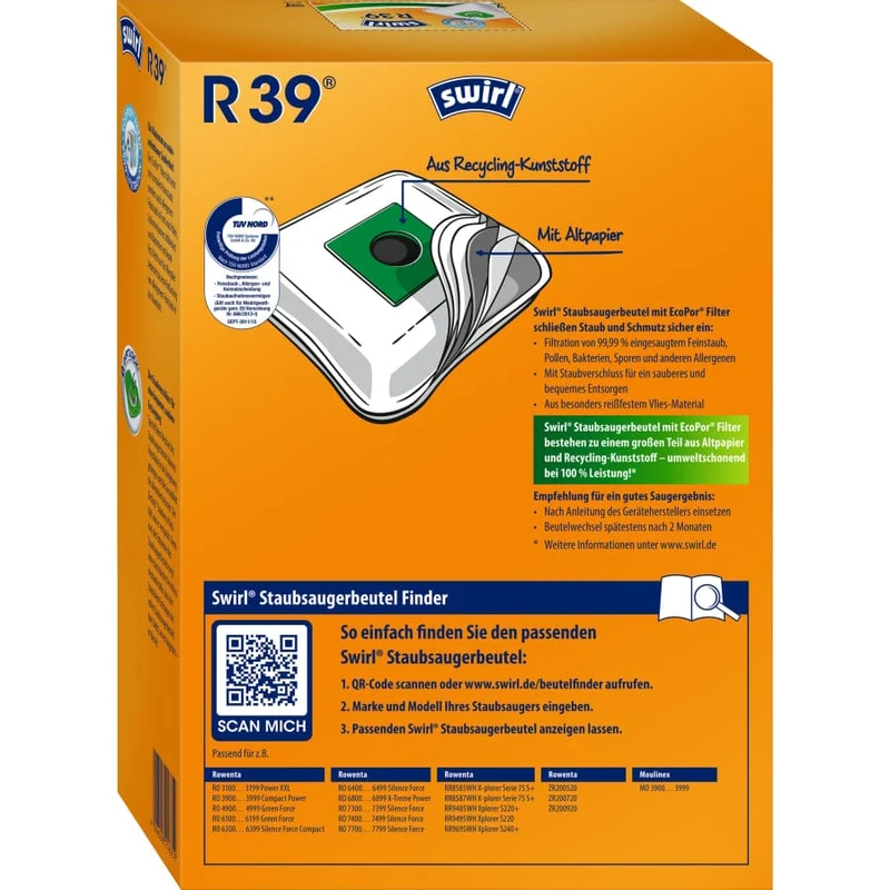 SWIRL R 39 EcoPor Staubsaugerbeutel