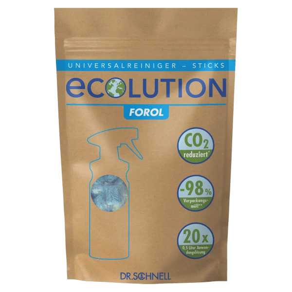 Dr. Schnell ECOLUTION FOROL STICKS, pulverförmiger Universalreiniger in Beuteln | Beutel (60 g)