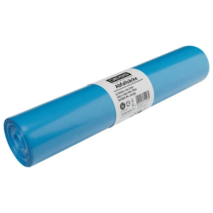 Deiss Müllsäcke 120 Liter, Typ 60, aus LDPE, blau