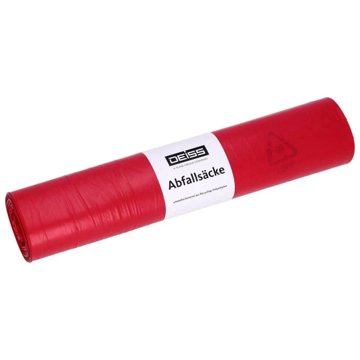 DEISS LDPE Abfallsäcke 120 Liter rot, Typ 60