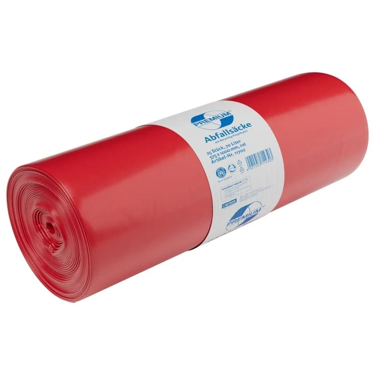 DEISS PREMIUM Müllsack 70 Liter rot, Typ 100