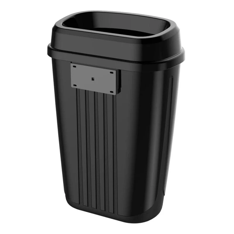 SemyTop Mülleimer mit Deckel und Wandhalterung, 32 l, weiß oder schwarz
