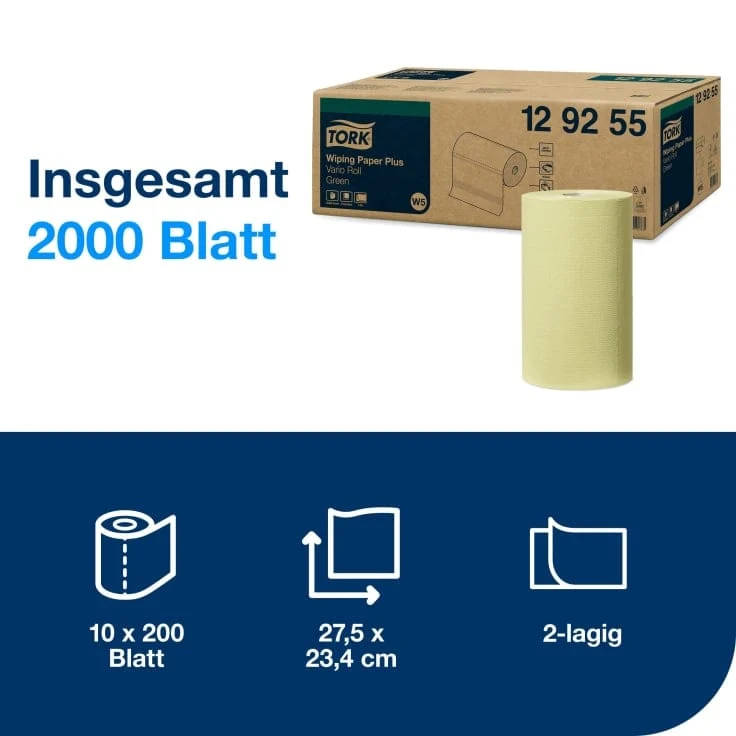 Tork Mehrzweck-Papierwischtuch Advanced W5 grün, 2-lagig