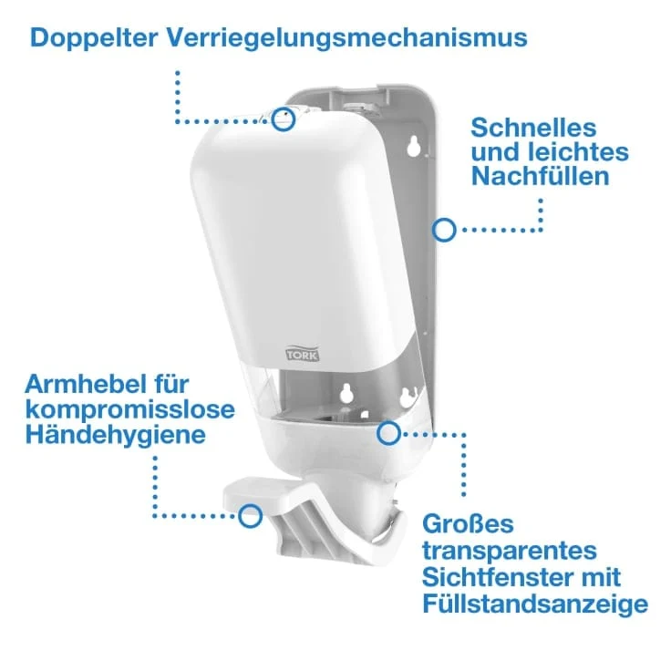 Tork Seifen- und Desinfektionsmittelspender mit Armhebel S4