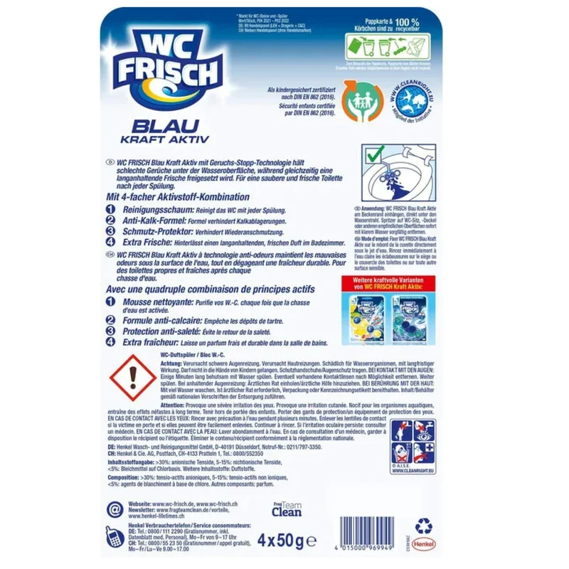WC Frisch Kraft-Aktiv WC-Duftspüler Blau, Chlor