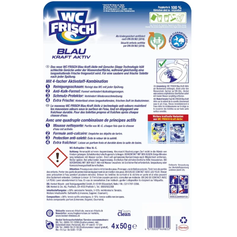 WC Frisch Kraft-Aktiv WC-Duftspüler Blau, Ozeanfrische