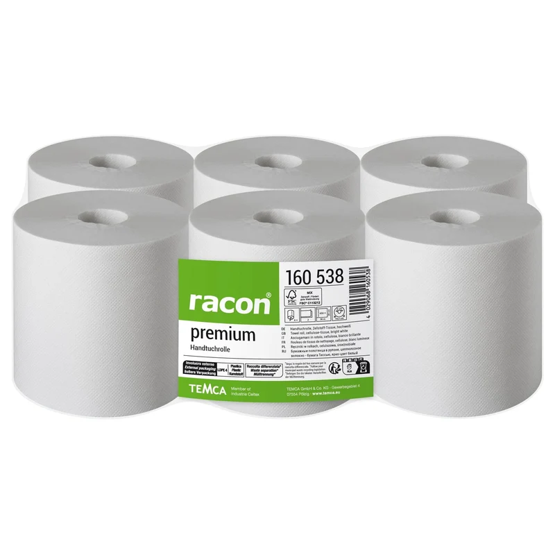racon® premium Handtuchrolle ohne Hülse, 20 x 36 cm, 2-lagig, hochweiß