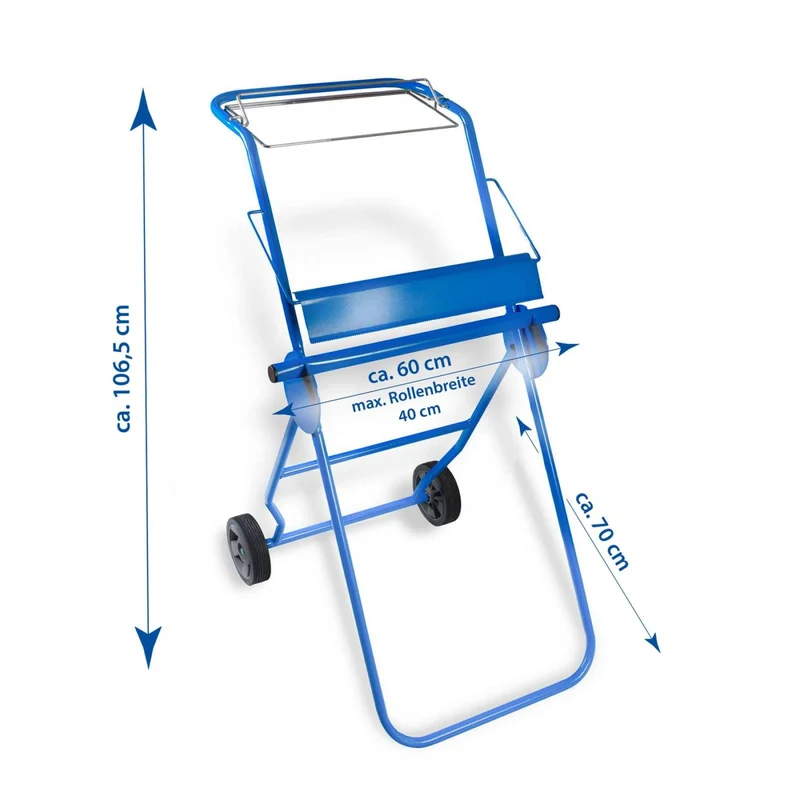 SemyTop Putztuchrollen-Bodenständer mit Müllsackhalter, blau