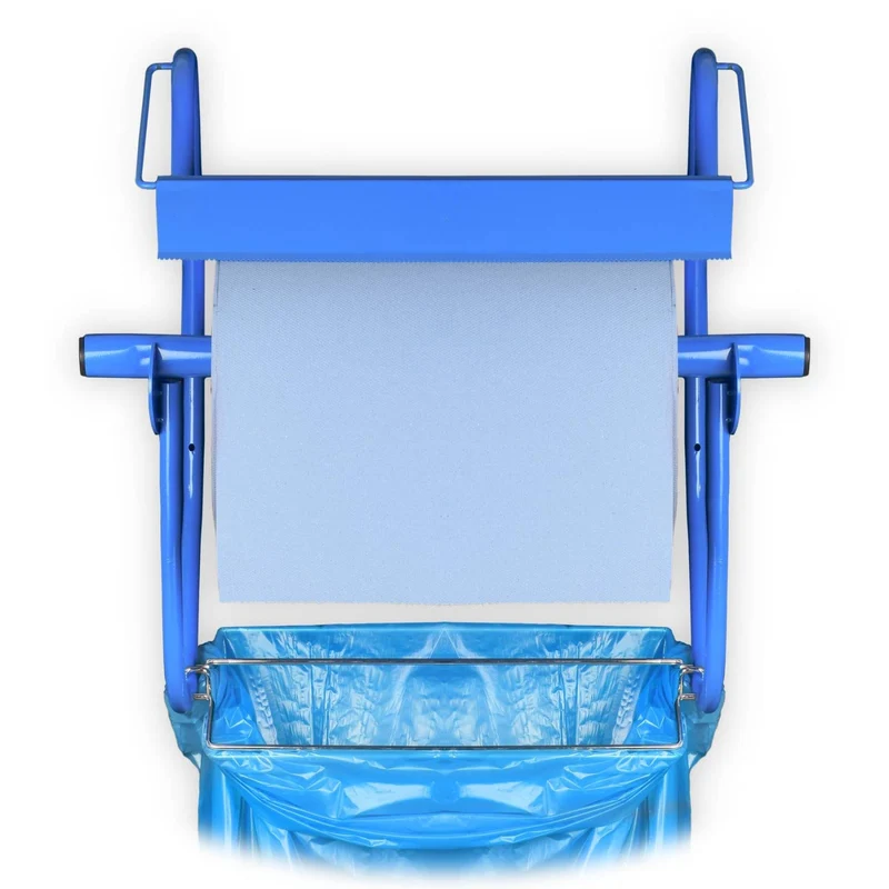 SemyTop Putztuchrollen-Wandhalter mit Müllsackhalter, blau