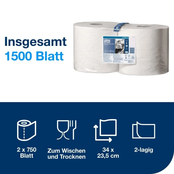 Tork Mehrzweck-Papierwischtuch Premium W1/W2 2-lagig, 255 m