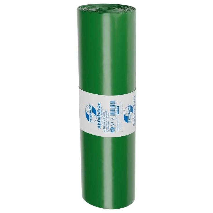 DEISS PREMIUM Abfallsack 120 Liter grün, 1770 g/ Rolle, Typ 100