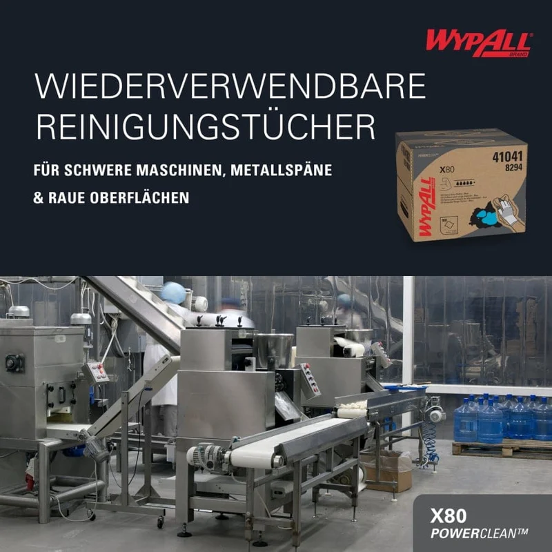 WypAll X80 Power Clean Wischtücher Brag Box, stahlblau