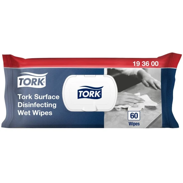 Tork Feuchte Desinfektionstücher für Oberflächen W20, 60 Tücher