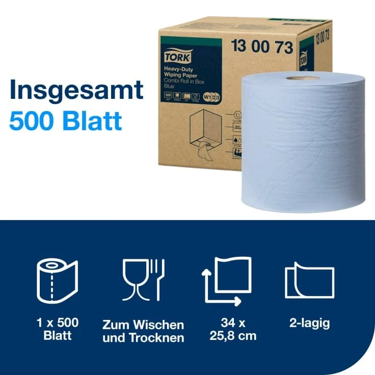 Tork Extra Starke Mehrzweck-Papierwischtücher 430 W1/W2/W3 2-lagig, blau