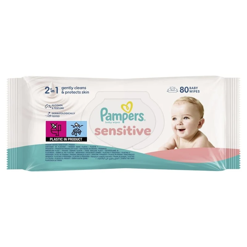 Pampers Sensitive Feuchttücher, ohne Parfüm und Alkohol