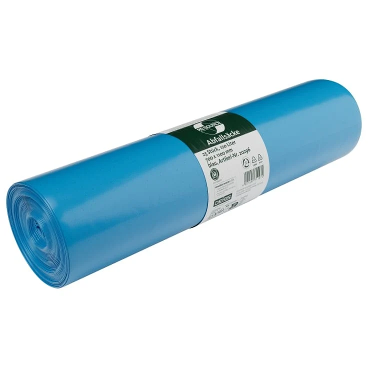 Deiss Müllsäcke 120 Liter, Typ 70, aus LDPE, blau