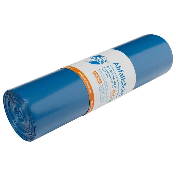 DEISS PREMIUM PLUS Müllsack 70L blau „Einsteiger“ Typ 60