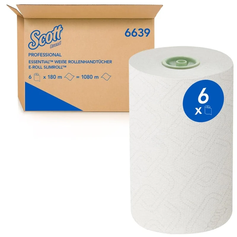 Scott Essential Slimroll E-Roll Handtuchrolle, 1-lagig, 180 m