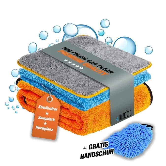 mundizio Mega Tuch Set für das Auto! + Gratis Waschhandschuh