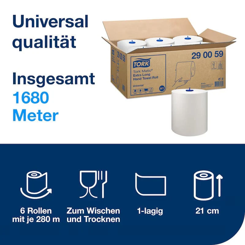 Tork Matic Rollenhandtuch Universal H1 1-lagig, 280 m 290059
