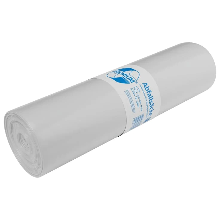 DEISS PREMIUM Abfallsack 120 Liter transparent, Typ 150