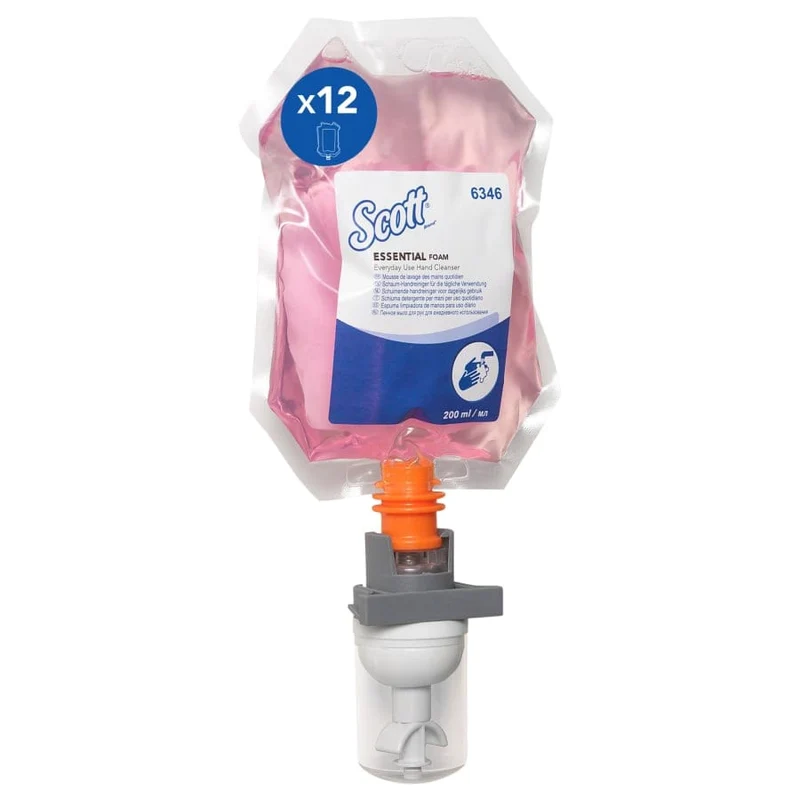 Scott Essential Schaumseife, rosa, 200-ml-Nachfüllbeutel
