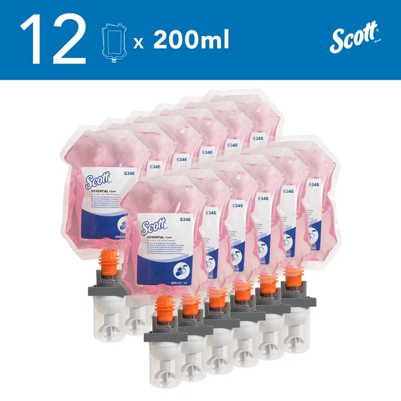 Scott Essential Schaumseife, rosa, 200-ml-Nachfüllbeutel