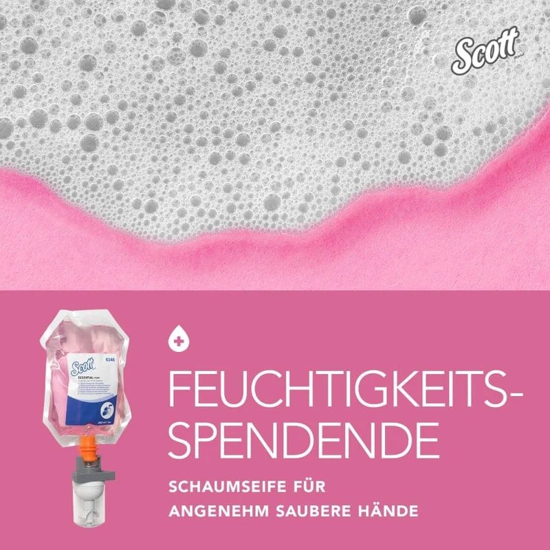 Scott Essential Schaumseife, rosa, 200-ml-Nachfüllbeutel