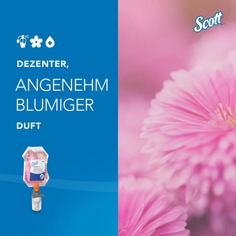 Scott Essential Schaumseife, rosa, 200-ml-Nachfüllbeutel