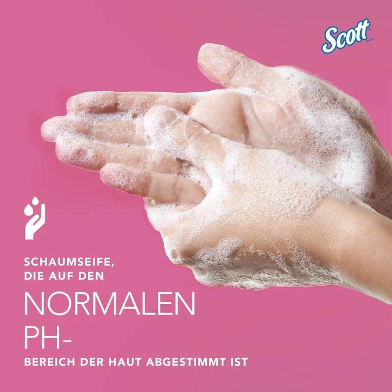 Scott Essential Schaumseife, rosa, 200-ml-Nachfüllbeutel