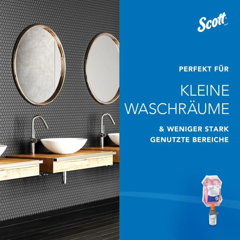 Scott Essential Schaumseife, rosa, 200-ml-Nachfüllbeutel