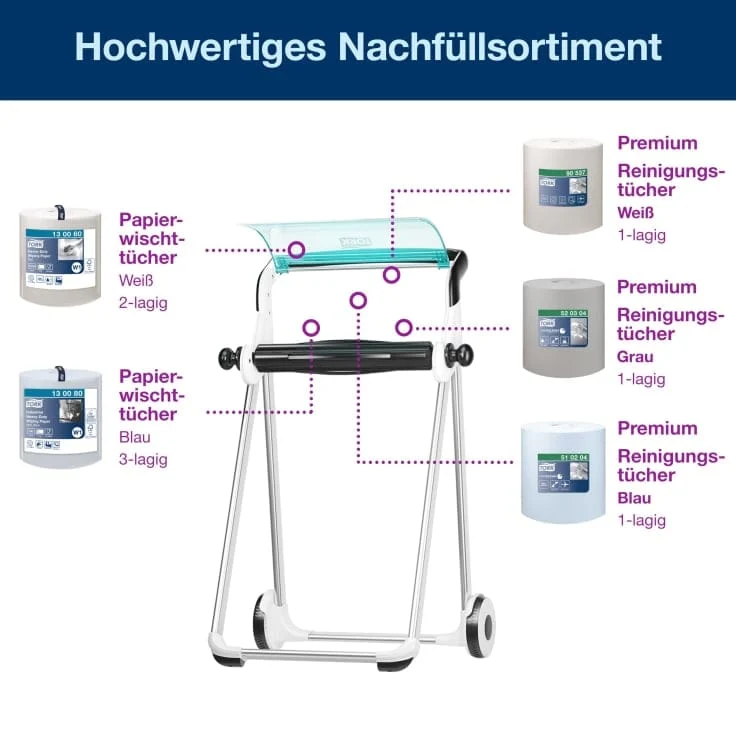 Tork Performance Bodenständer W1 für Wischtuchrollen