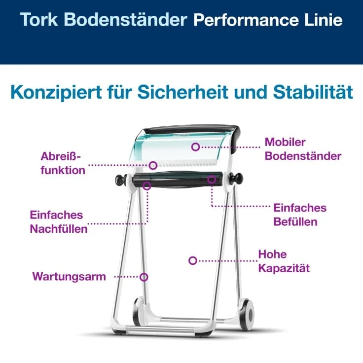 Tork Performance Bodenständer W1 für Wischtuchrollen