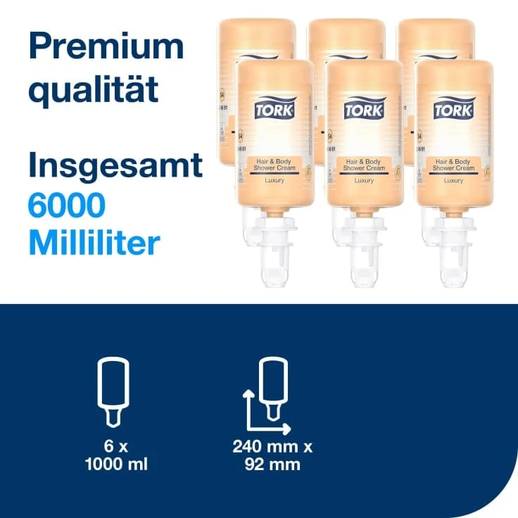 Tork Luxuriöse 3-in-1 Hair & Body Duschcreme S4, 1.000 ml