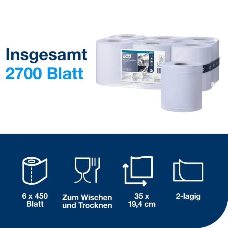 Tork Starke Mehrzweck-Papierwischtücher M2 2-lagig, blau, 157,5 m