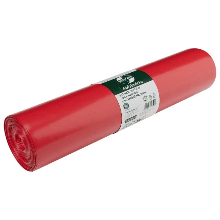DEISS BLAUER ENGEL Müllsack 120 Liter rot, Typ 60