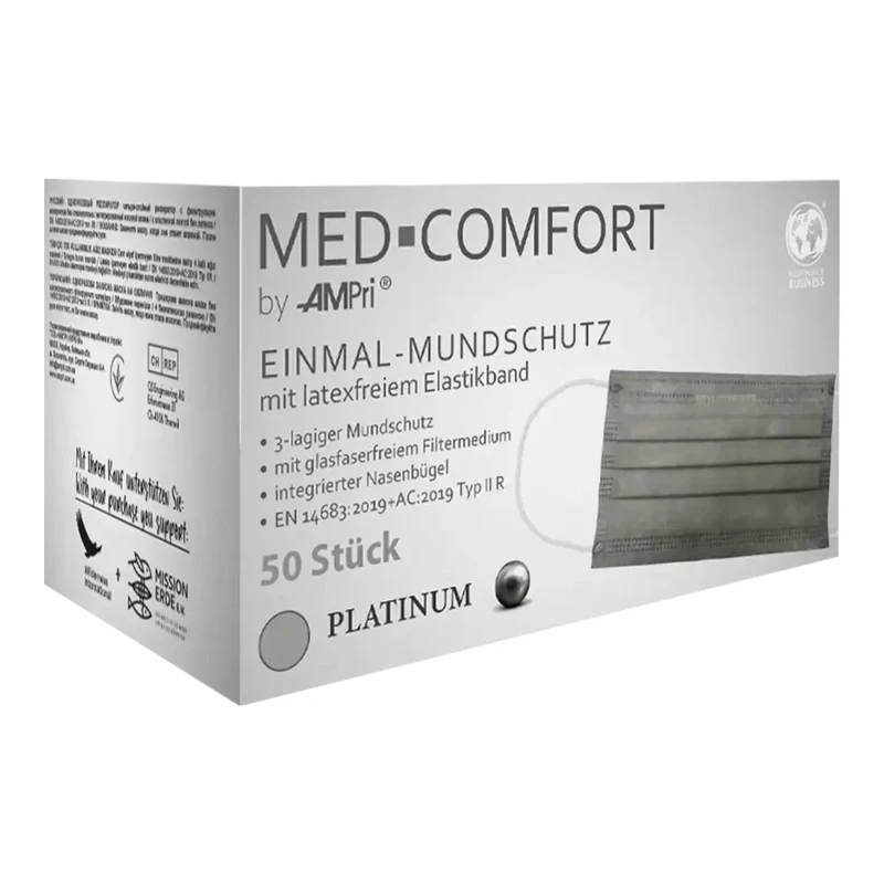 AMPri MED-COMFORT Einmalmundschutz Typ IIR 4-lagig OP-Mundschutz