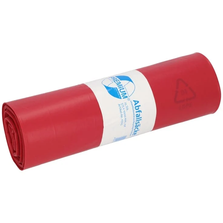 DEISS PREMIUM Abfallsack 70 Liter rot, ca. 1060 g/Rolle, Typ 60